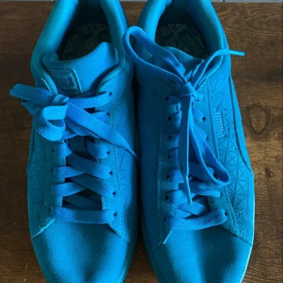 Puma Suede Classic Mono Turquoise Blue Sneakers US M/8, W/10